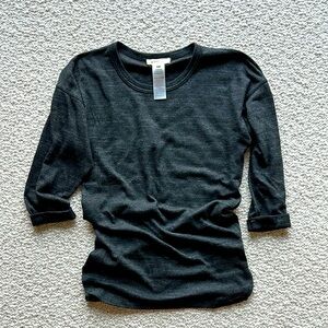Isabel Marant charcoal Gray Fitted relaxed Long Sleeve Tee